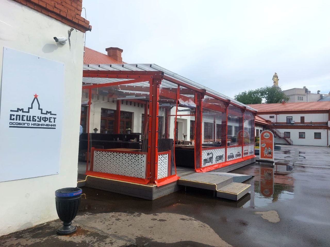 ПВХ шторы для летней террасы кафе в Белеве